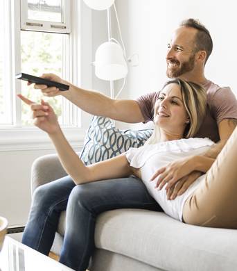 Healthy couple relaxing together