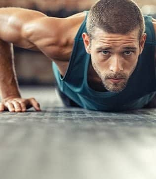 Healthy man working out