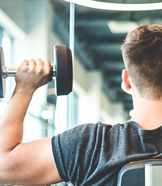 Man weight lifting for weight loss