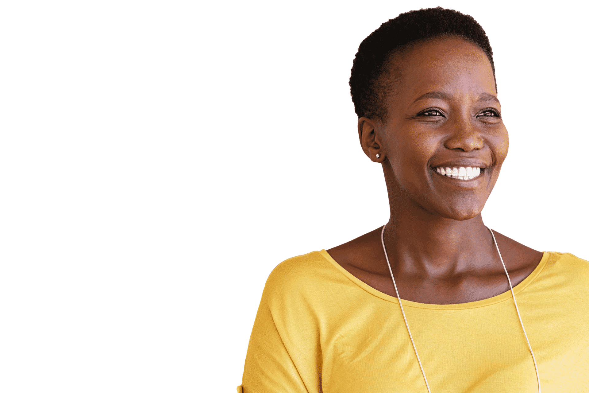 Lady wearing yellow shirt