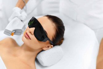 Young Woman Receiving Facial Beauty Treatment